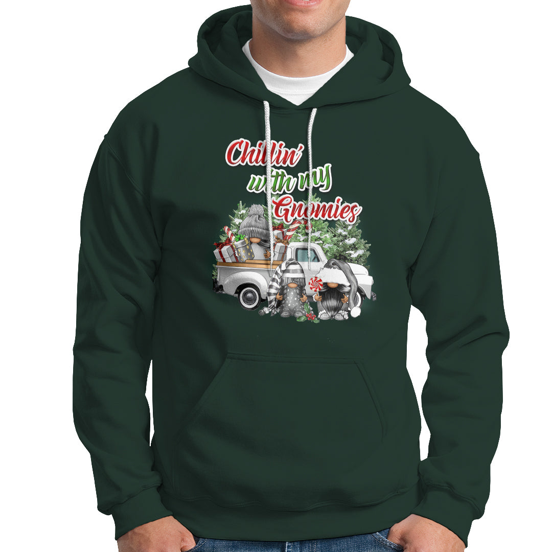 Gnome Christmas Hoodie Chillin With My Gnomies Xmas Truck - Wonder Print Shop