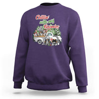 Gnome Christmas Sweatshirt Chillin With My Gnomies Xmas Truck - Wonder Print Shop