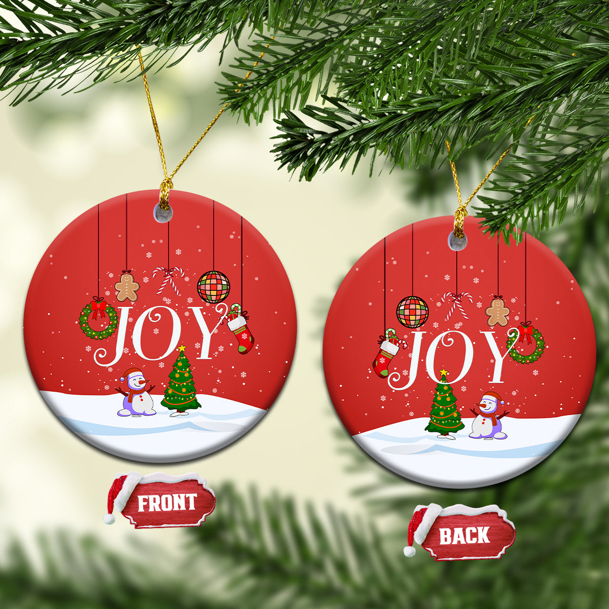 Christmas 2023 Ceramic Ornament Spread Joy - Wonder Print Shop