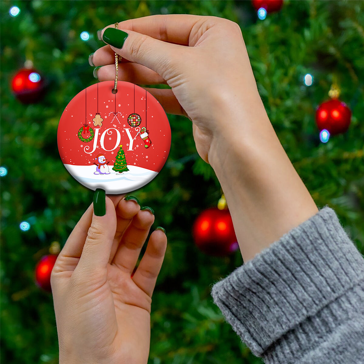 Christmas 2023 Ceramic Ornament Spread Joy - Wonder Print Shop