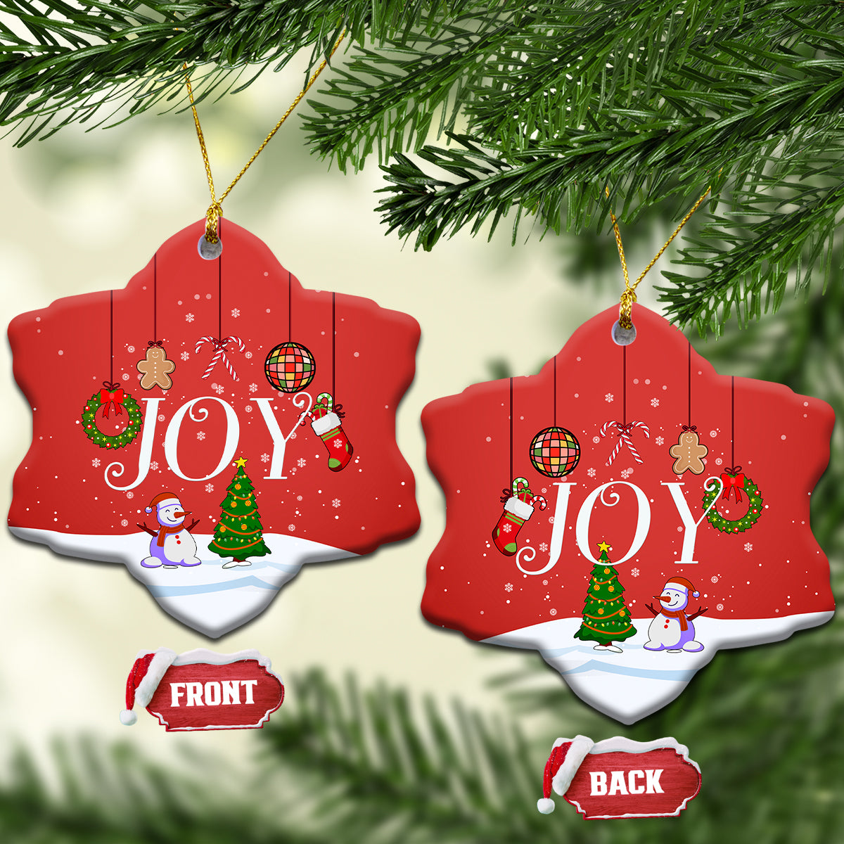 Christmas 2023 Ceramic Ornament Spread Joy - Wonder Print Shop