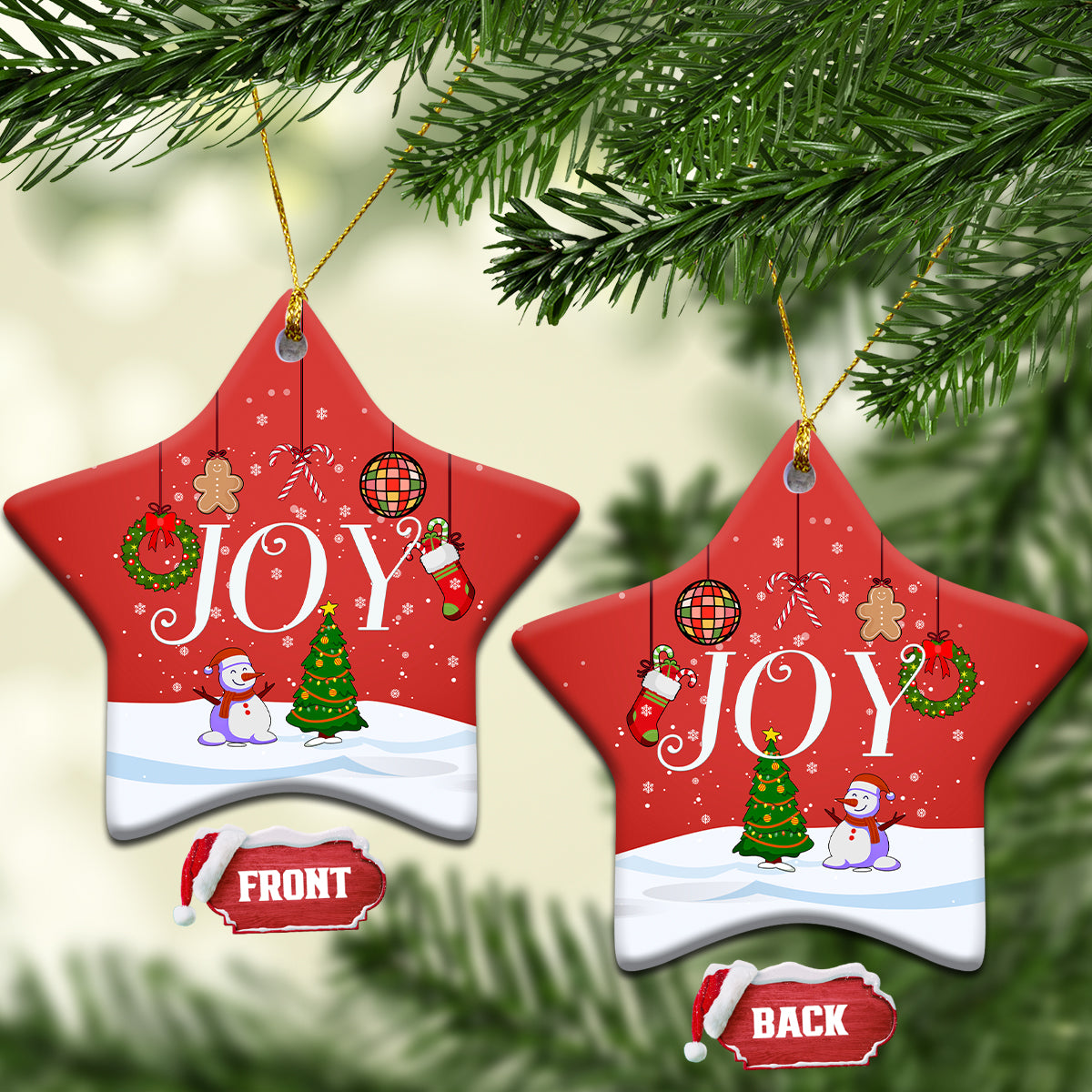 Christmas 2023 Ceramic Ornament Spread Joy - Wonder Print Shop