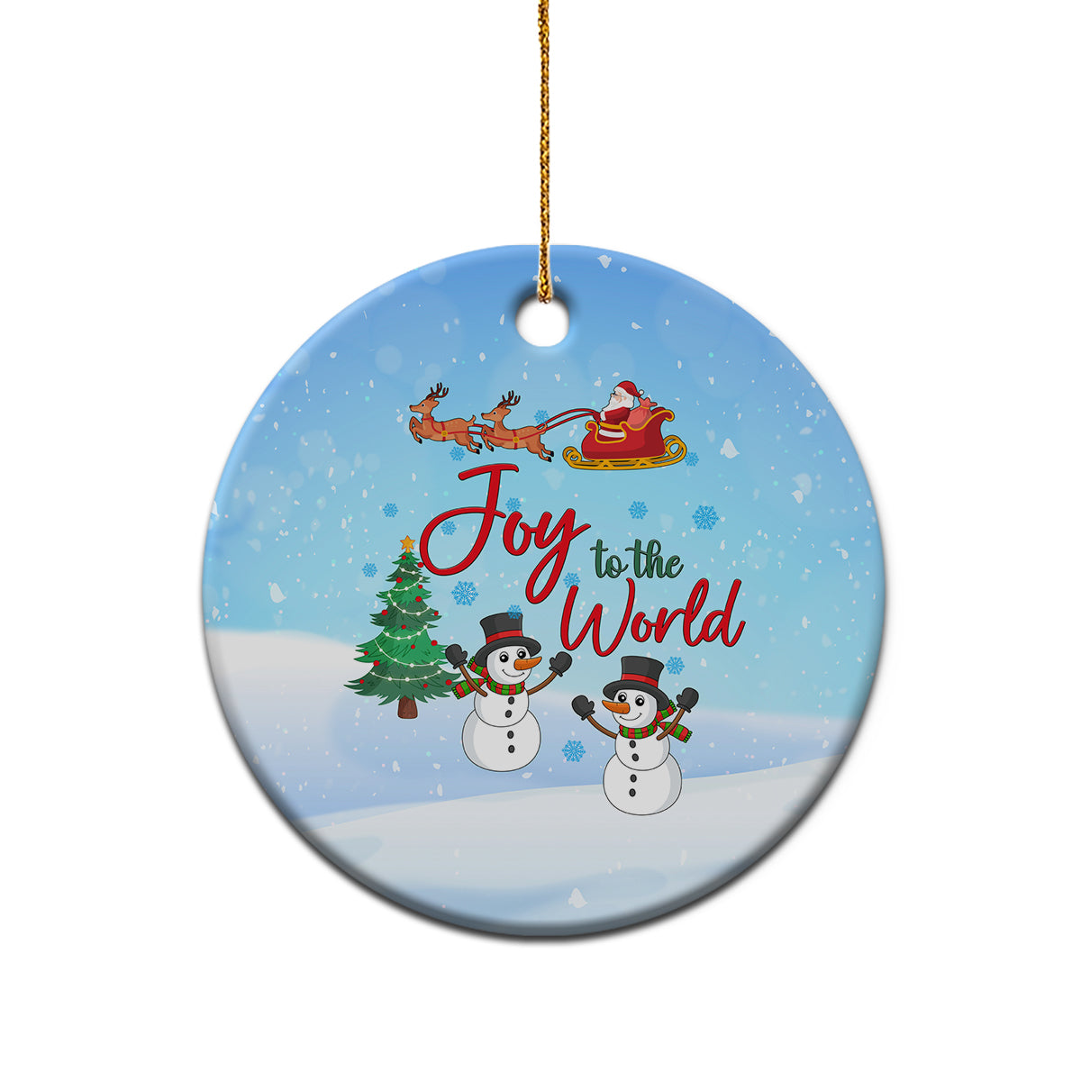 Christmas 2023 Ceramic Ornament Joy To The World - Wonder Print Shop