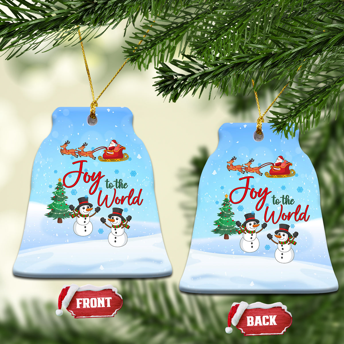Christmas 2023 Ceramic Ornament Joy To The World - Wonder Print Shop
