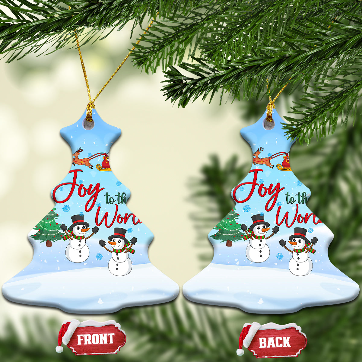 Christmas 2023 Ceramic Ornament Joy To The World - Wonder Print Shop