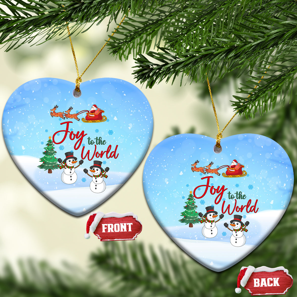 Christmas 2023 Ceramic Ornament Joy To The World - Wonder Print Shop
