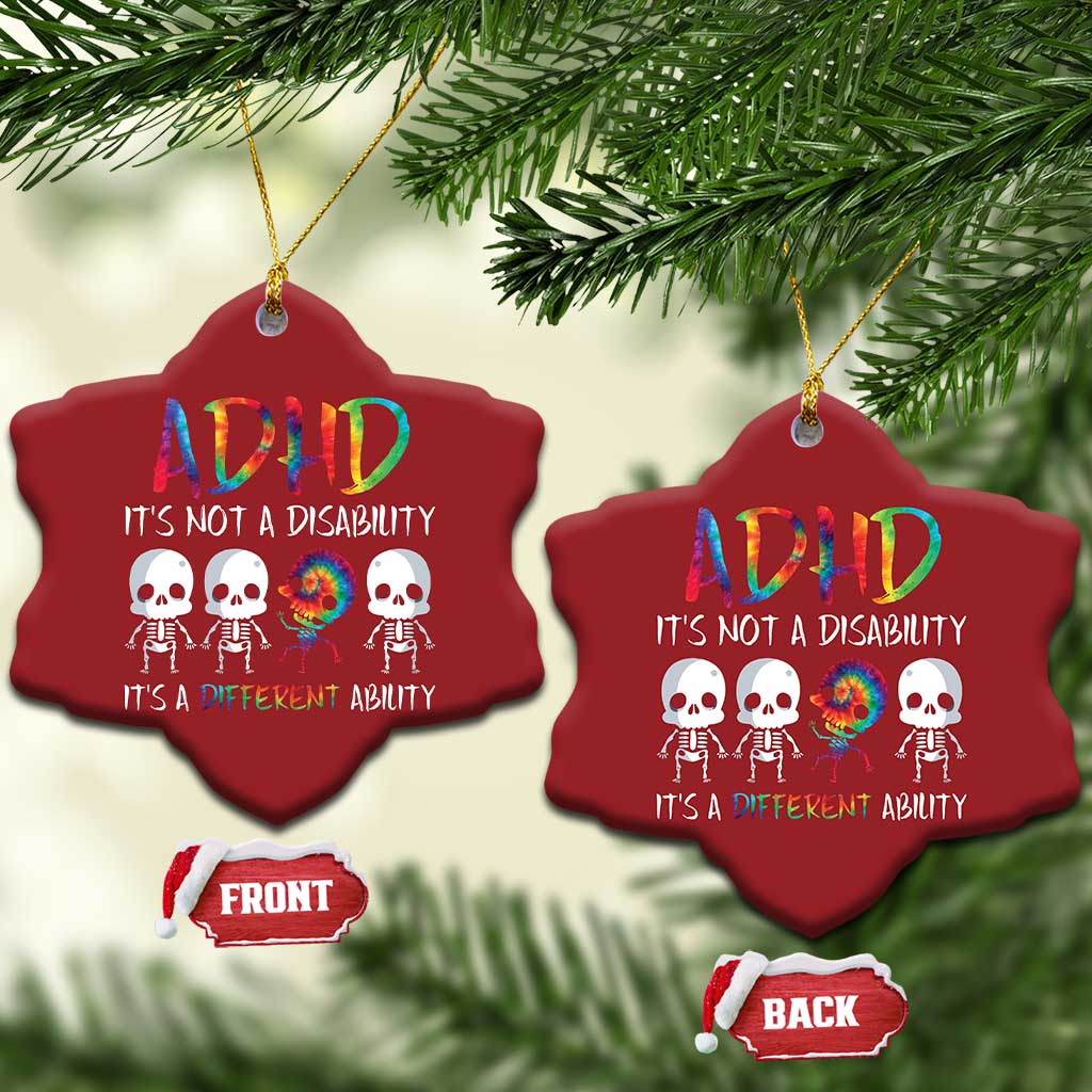 ADHD Awareness Christmas Ornament It's Not A Disability It's A Different Ability - Wonder Print Shop