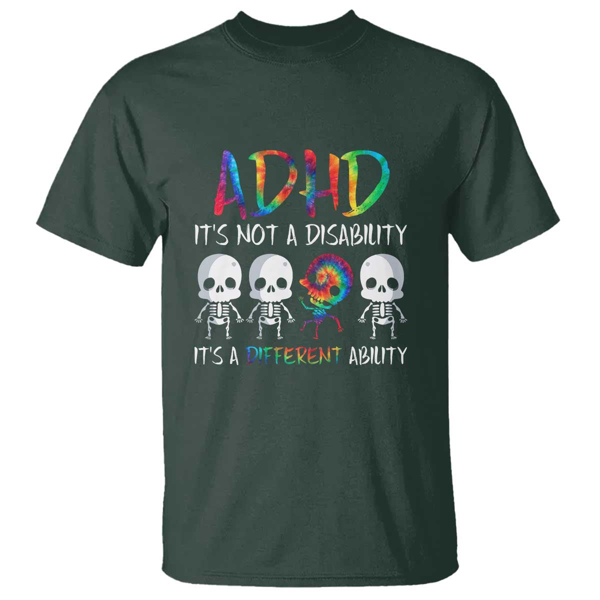 ADHD Awareness T Shirt It's Not A Disability It's A Different Ability - Wonder Print Shop