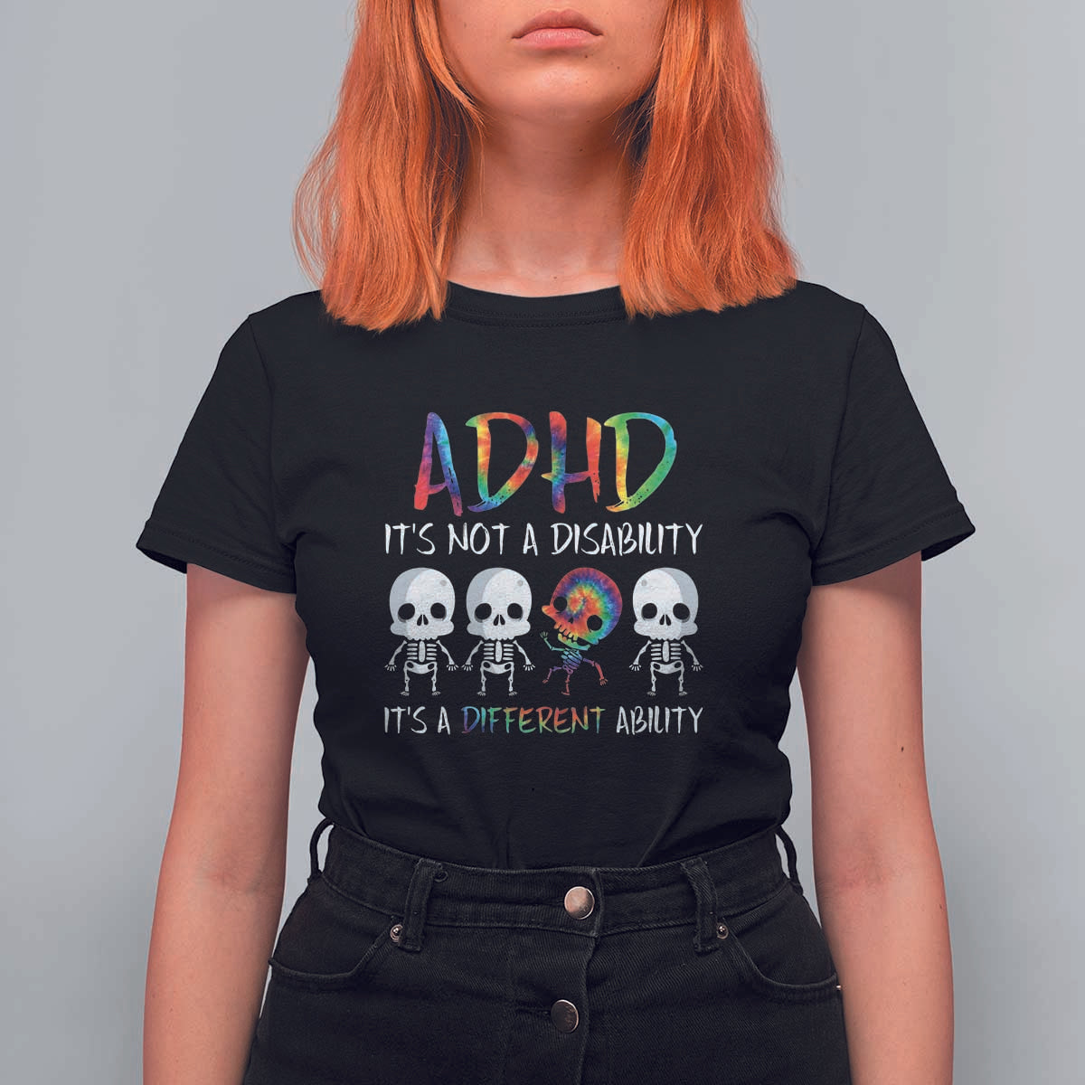 ADHD Awareness T Shirt For Women It's Not A Disability It's A Different Ability - Wonder Print Shop