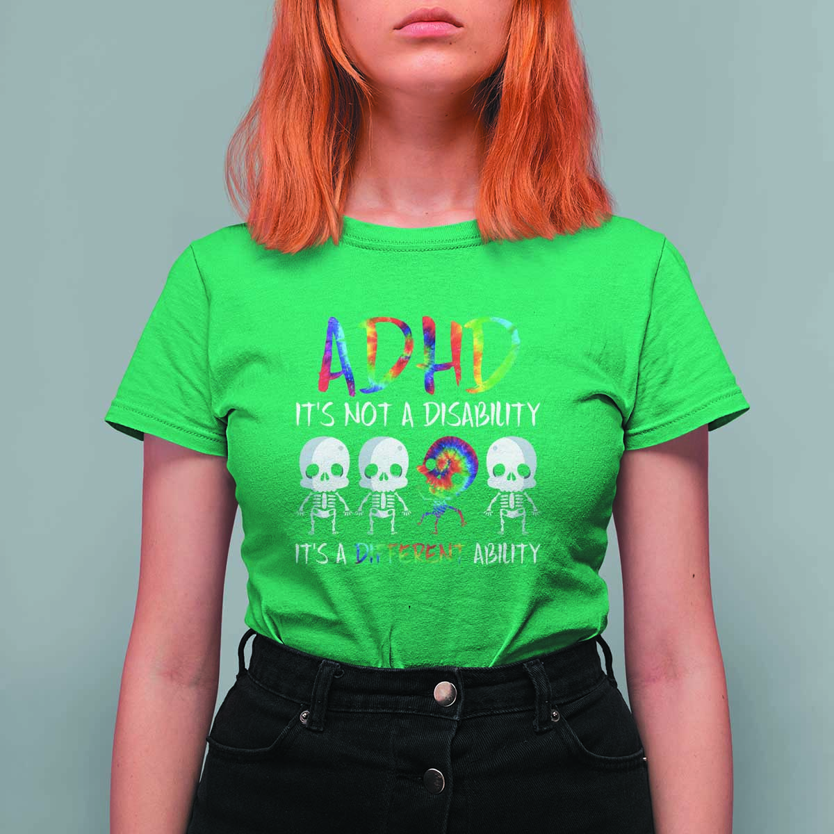 ADHD Awareness T Shirt For Women It's Not A Disability It's A Different Ability - Wonder Print Shop