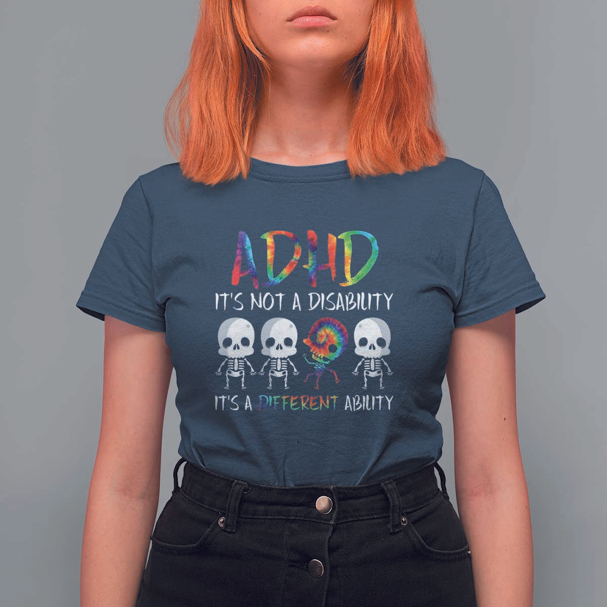 ADHD Awareness T Shirt For Women It's Not A Disability It's A Different Ability - Wonder Print Shop