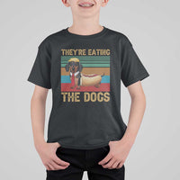 Funny Hot Dog Lover T Shirt For Kid They're Eating The Dogs Dachshund - Wonder Print Shop