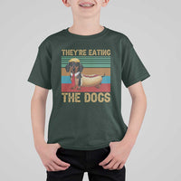 Funny Hot Dog Lover T Shirt For Kid They're Eating The Dogs Dachshund - Wonder Print Shop