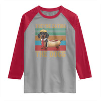Funny Hot Dog Lover Raglan Shirt They're Eating The Dogs Dachshund