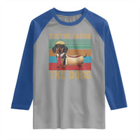 Funny Hot Dog Lover Raglan Shirt They're Eating The Dogs Dachshund