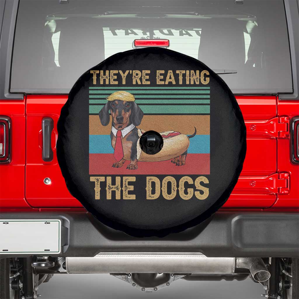 Funny Hot Dog Lover Spare Tire Cover They're Eating The Dogs Dachshund