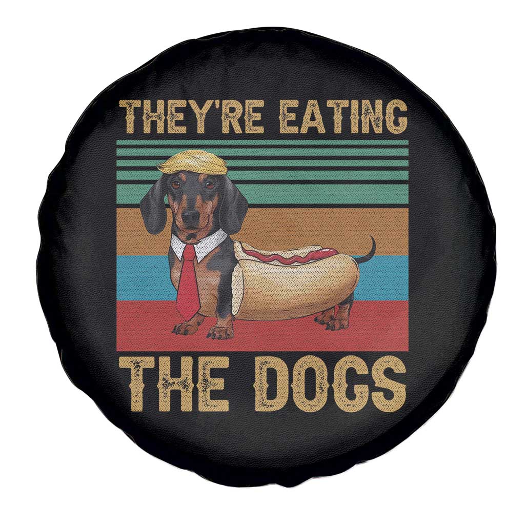 Funny Hot Dog Lover Spare Tire Cover They're Eating The Dogs Dachshund
