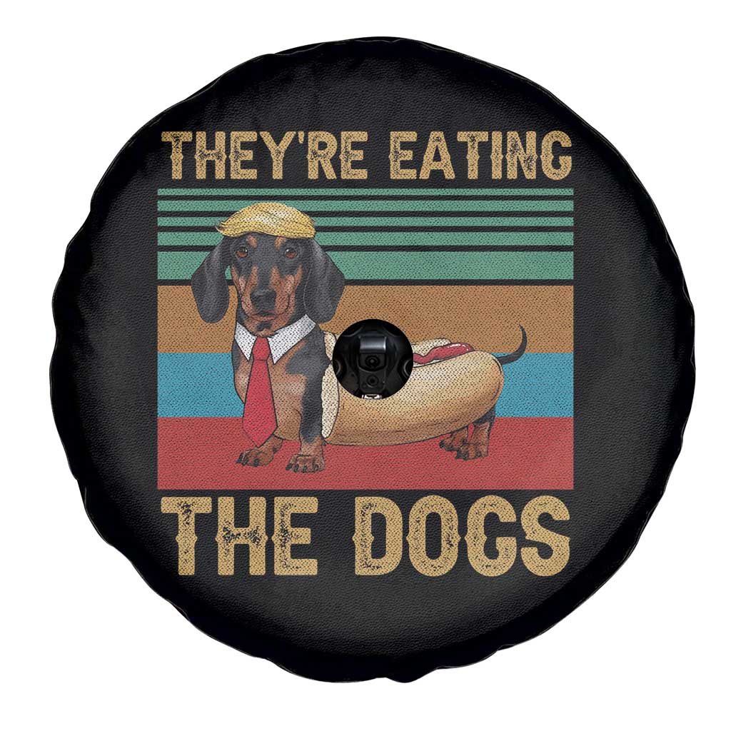 Funny Hot Dog Lover Spare Tire Cover They're Eating The Dogs Dachshund