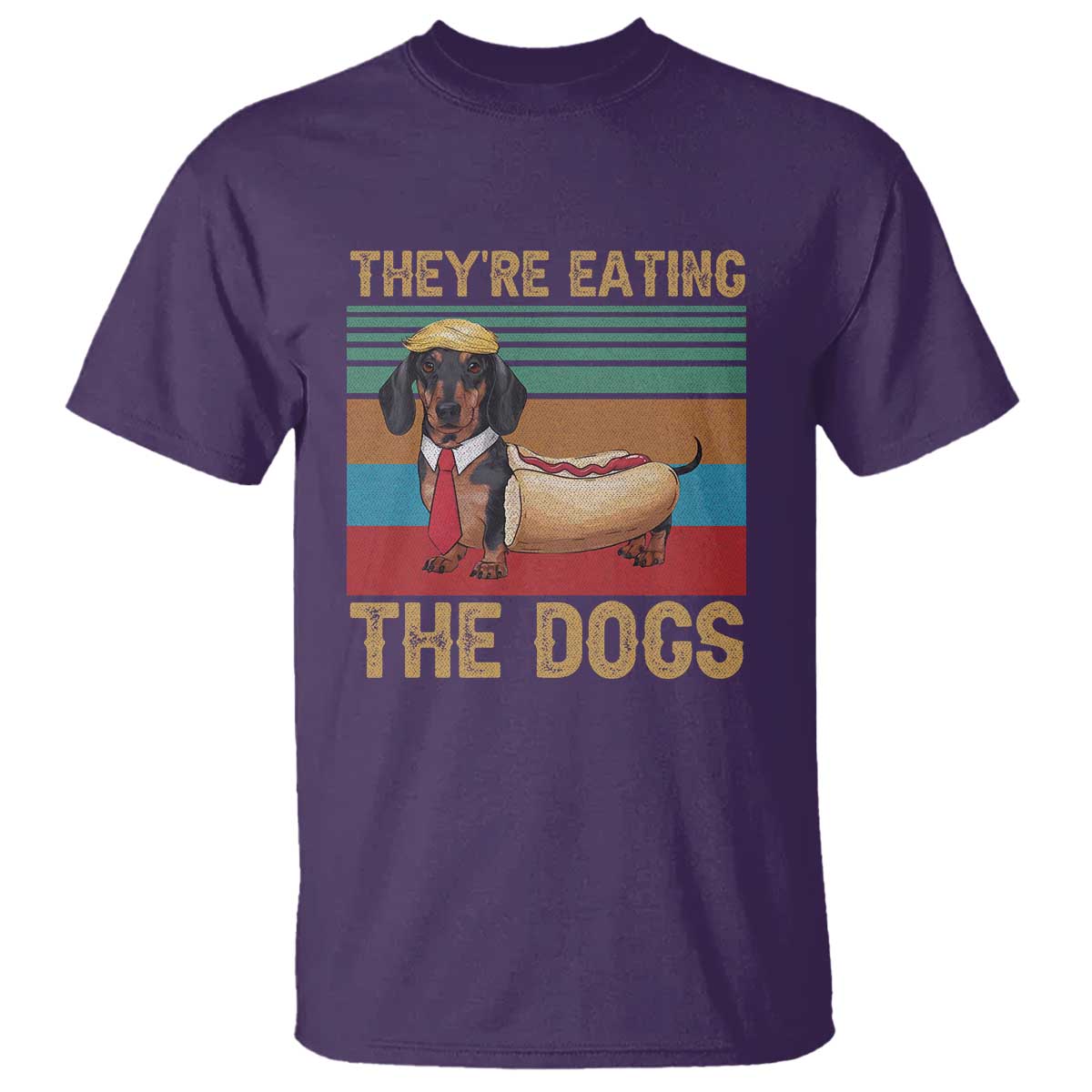 Funny Hot Dog Lover T Shirt They're Eating The Dogs Dachshund - Wonder Print Shop