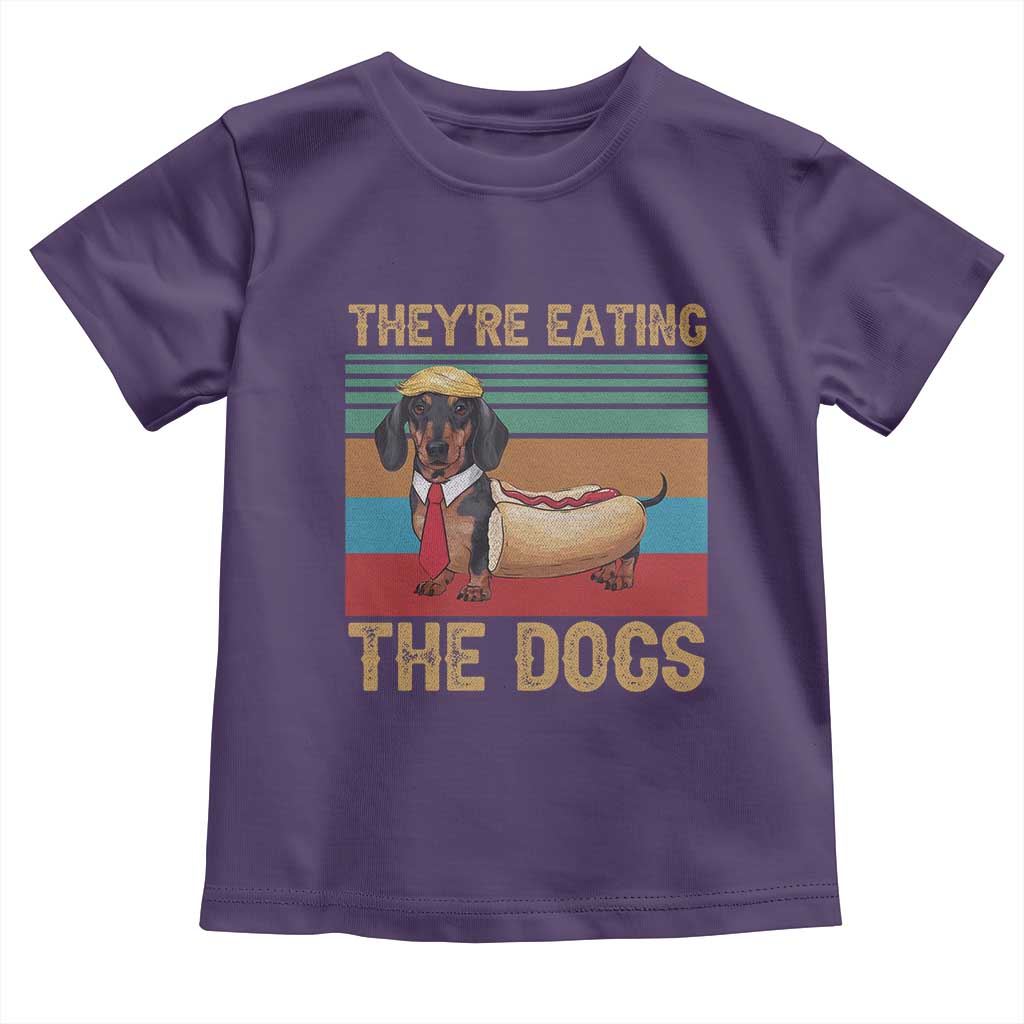 Funny Hot Dog Lover Toddler T Shirt They're Eating The Dogs Dachshund
