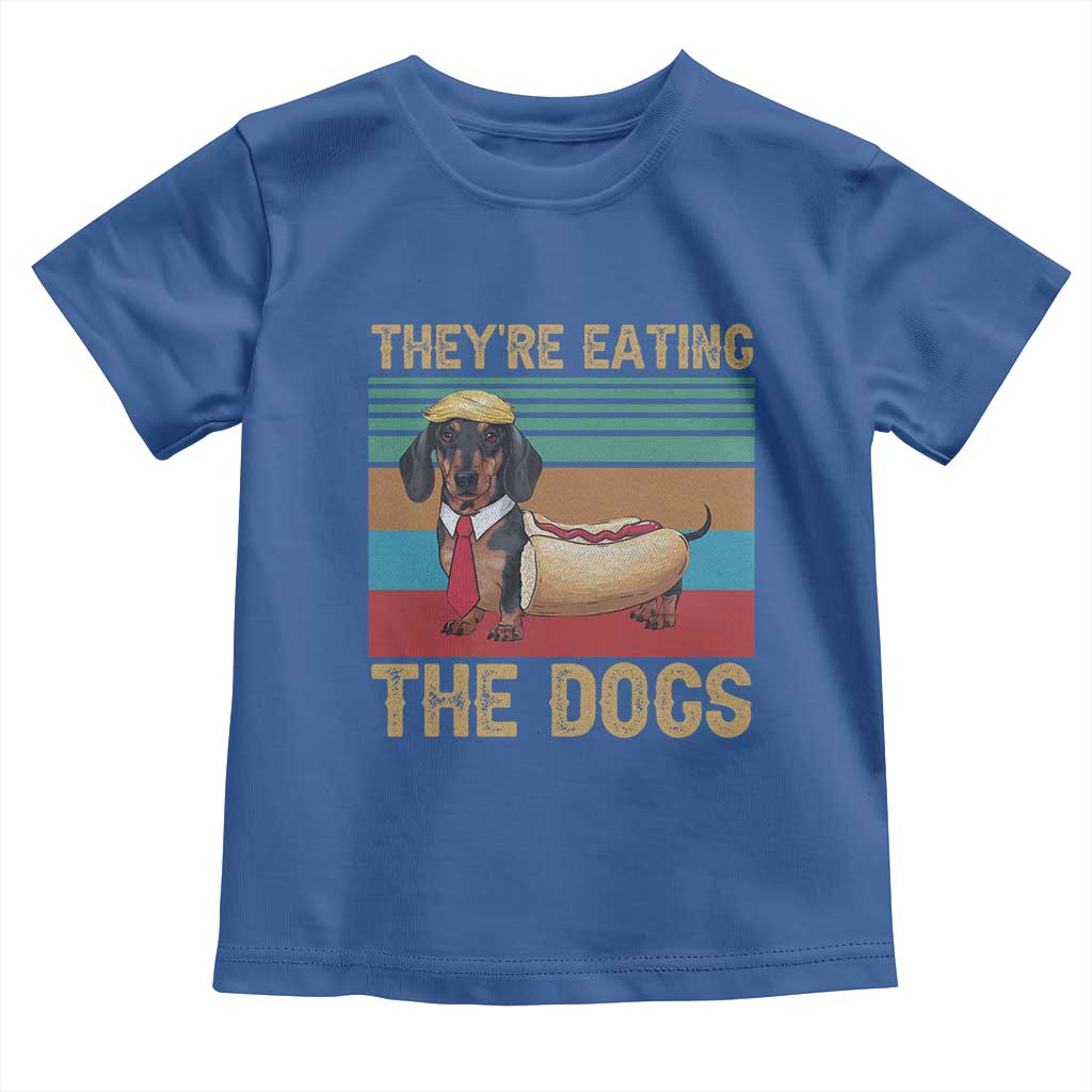 Funny Hot Dog Lover Toddler T Shirt They're Eating The Dogs Dachshund