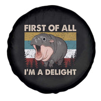 Funny Screaming Moo Deng Spare Tire Cover First Of All I'm A Delight Retro Vintage