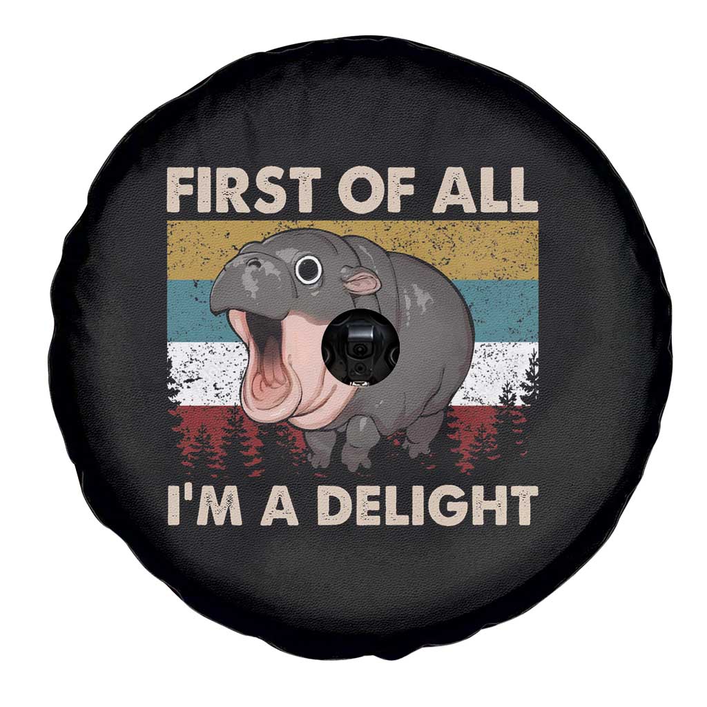 Funny Screaming Moo Deng Spare Tire Cover First Of All I'm A Delight Retro Vintage