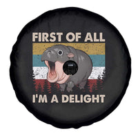 Funny Screaming Moo Deng Spare Tire Cover First Of All I'm A Delight Retro Vintage