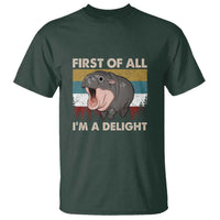 Funny Screaming Moo Deng T Shirt First Of All I'm A Delight Retro Vintage - Wonder Print Shop