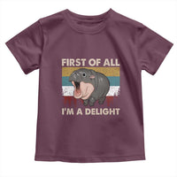 Funny Screaming Moo Deng Toddler T Shirt First Of All I'm A Delight Retro Vintage