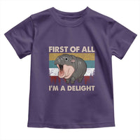 Funny Screaming Moo Deng Toddler T Shirt First Of All I'm A Delight Retro Vintage