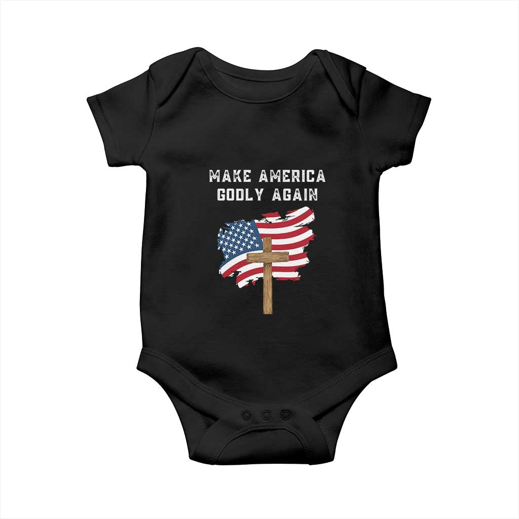 Christian Faith Baby Onesie Make America Godly Again American Flag