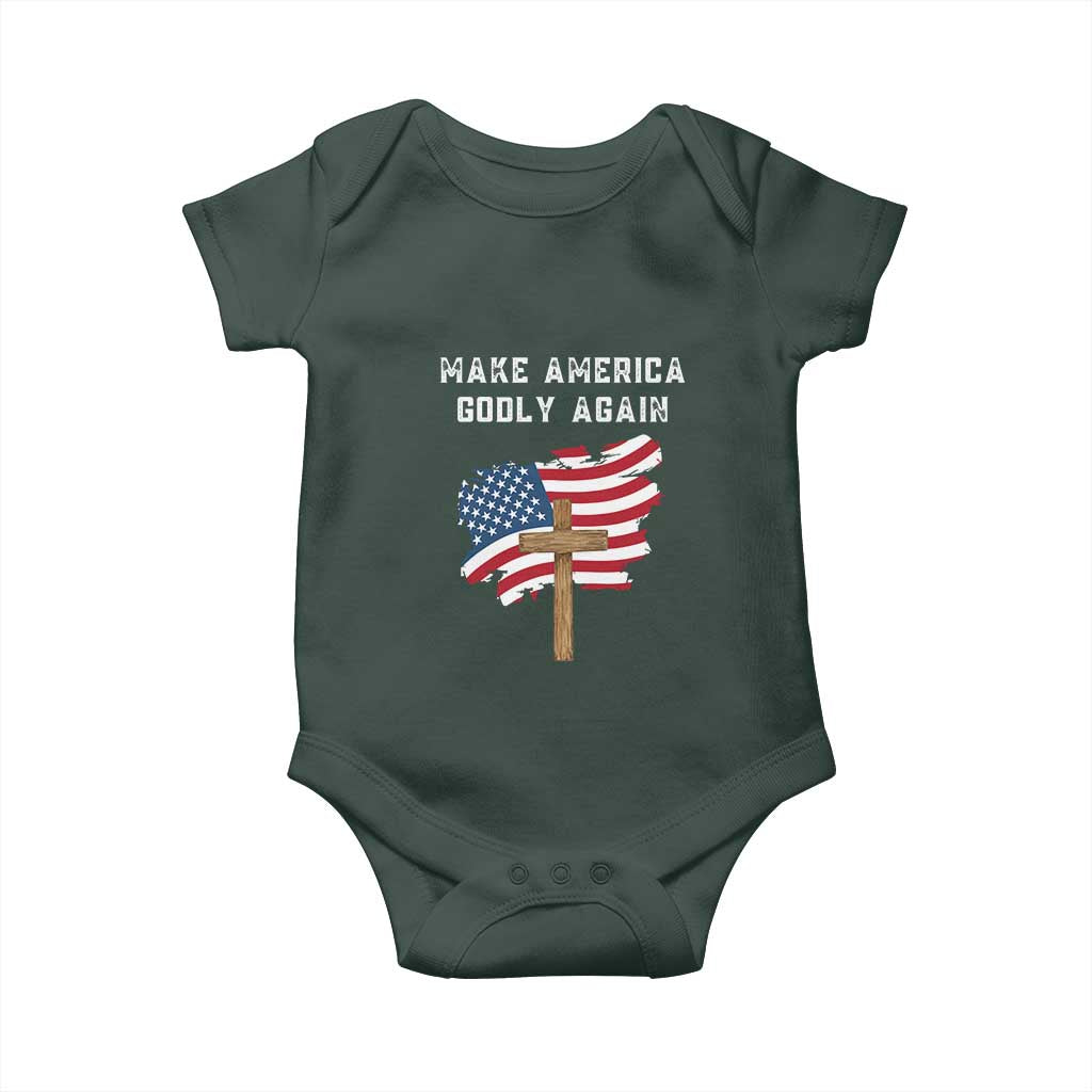 Christian Faith Baby Onesie Make America Godly Again American Flag