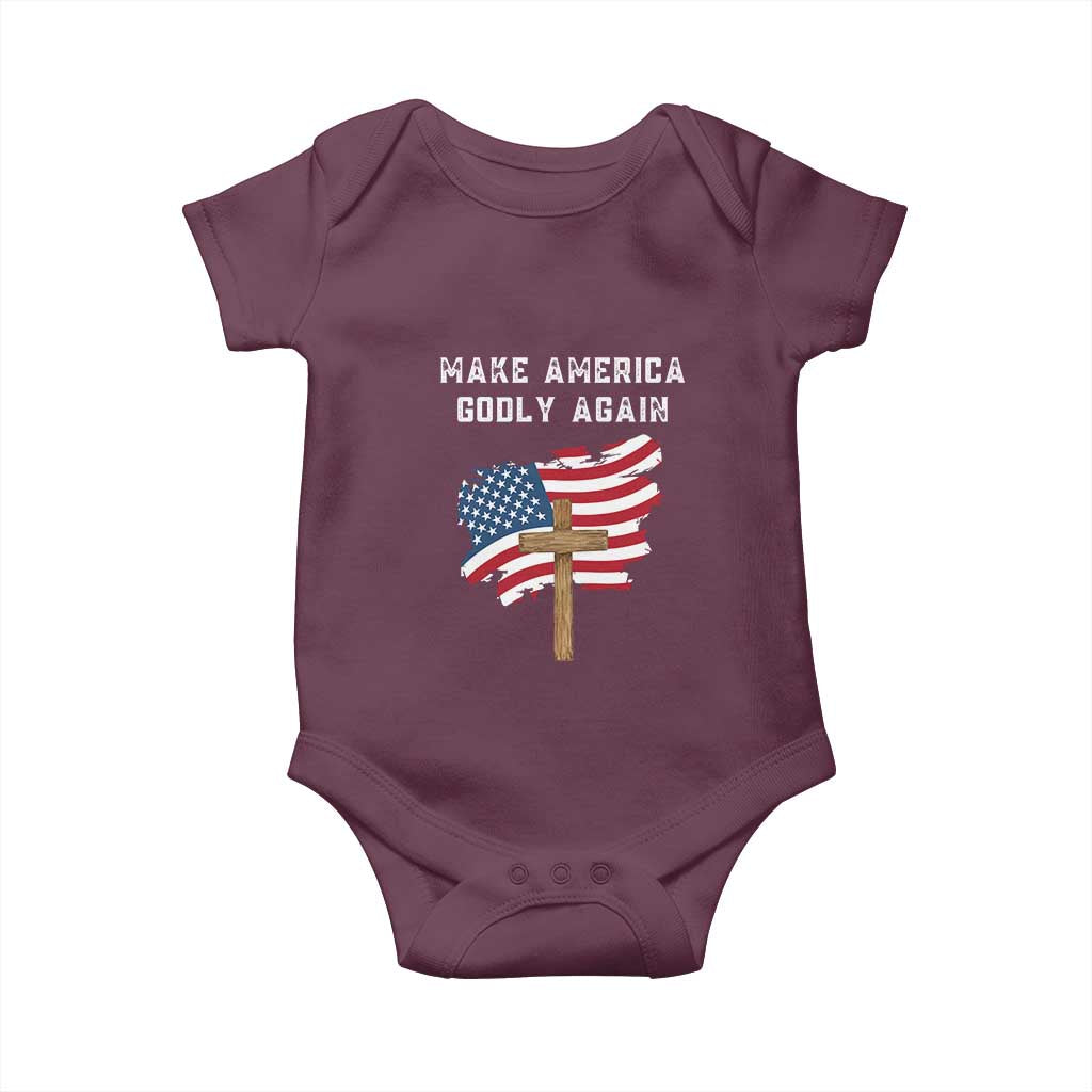 Christian Faith Baby Onesie Make America Godly Again American Flag