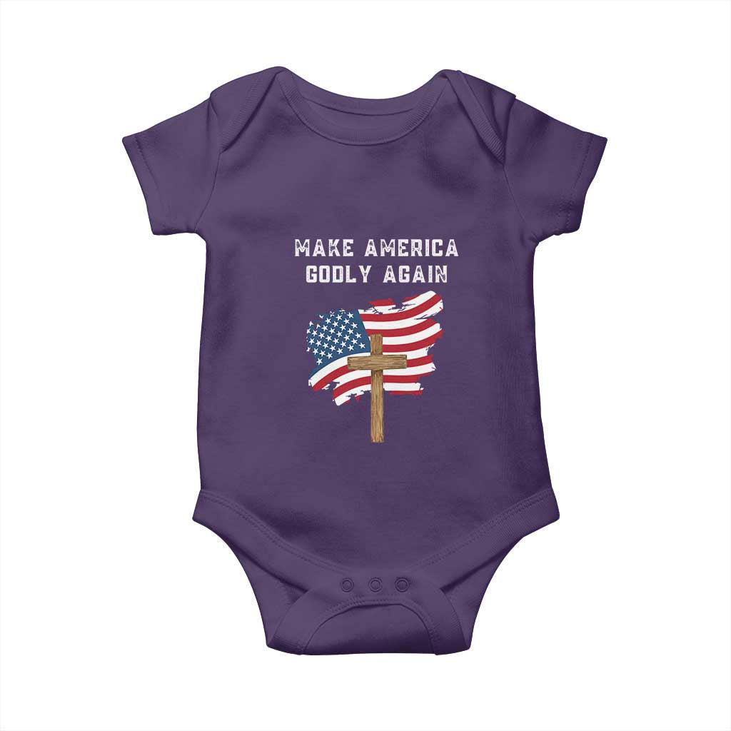 Christian Faith Baby Onesie Make America Godly Again American Flag
