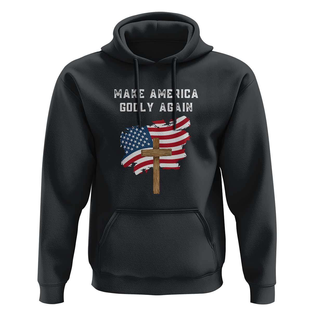 Christian Faith Hoodie Make America Godly Again American Flag