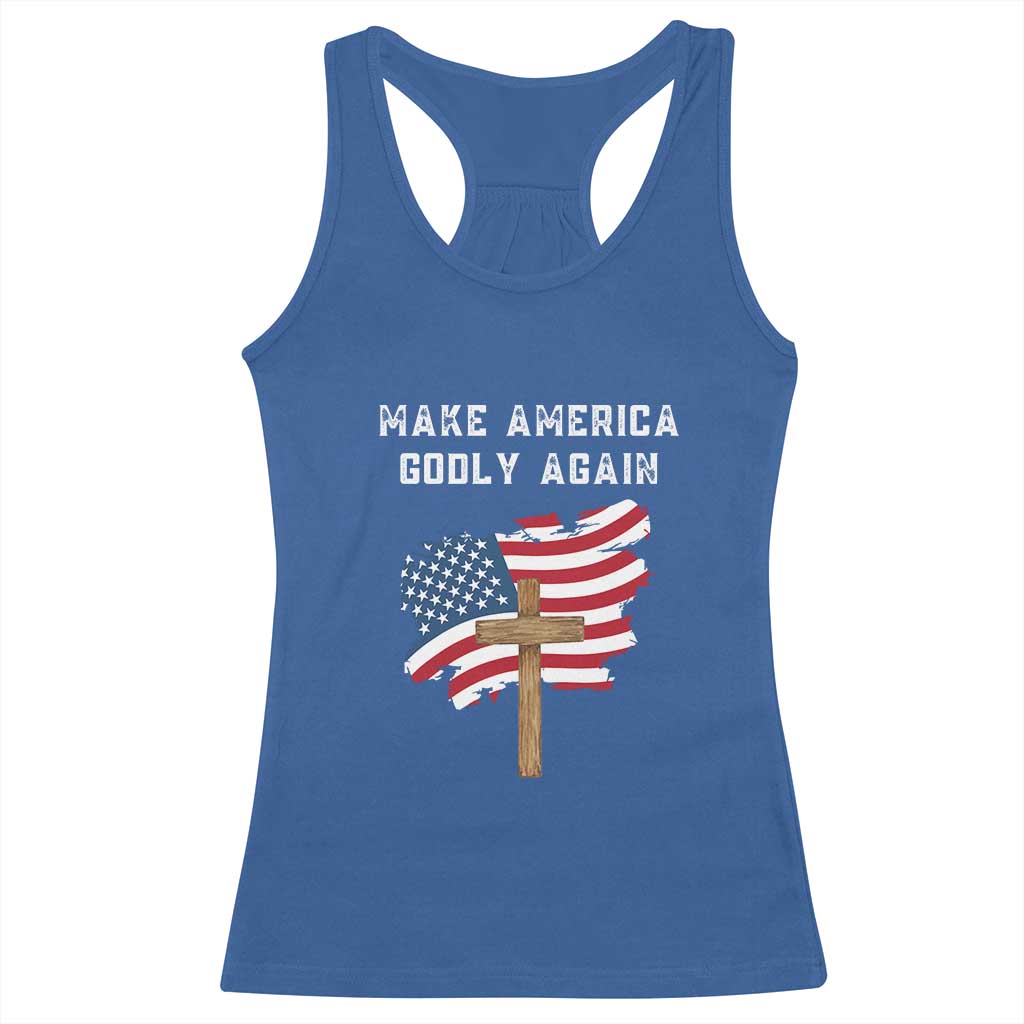Christian Faith Racerback Tank Top Make America Godly Again American Flag