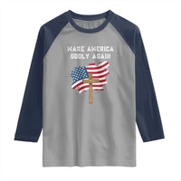 Christian Faith Raglan Shirt Make America Godly Again American Flag