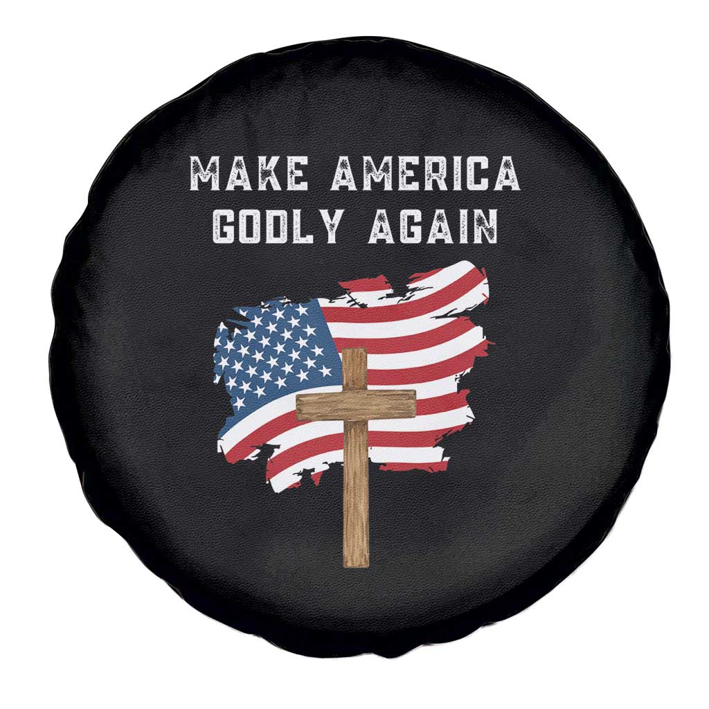 Christian Faith Spare Tire Cover Make America Godly Again American Flag