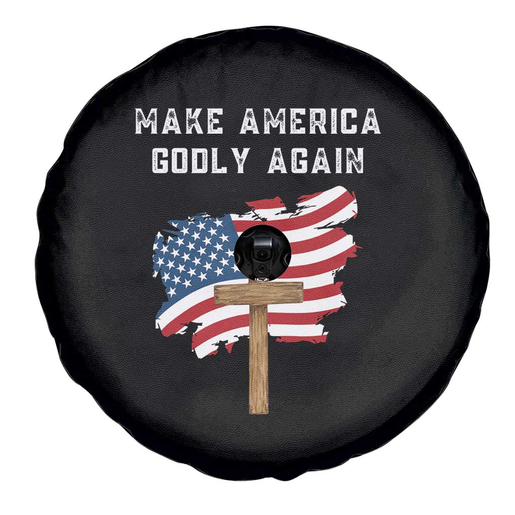 Christian Faith Spare Tire Cover Make America Godly Again American Flag