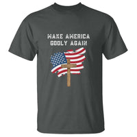 Christian Faith T Shirt Make America Godly Again American Flag - Wonder Print Shop