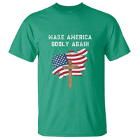 Christian Faith T Shirt Make America Godly Again American Flag - Wonder Print Shop