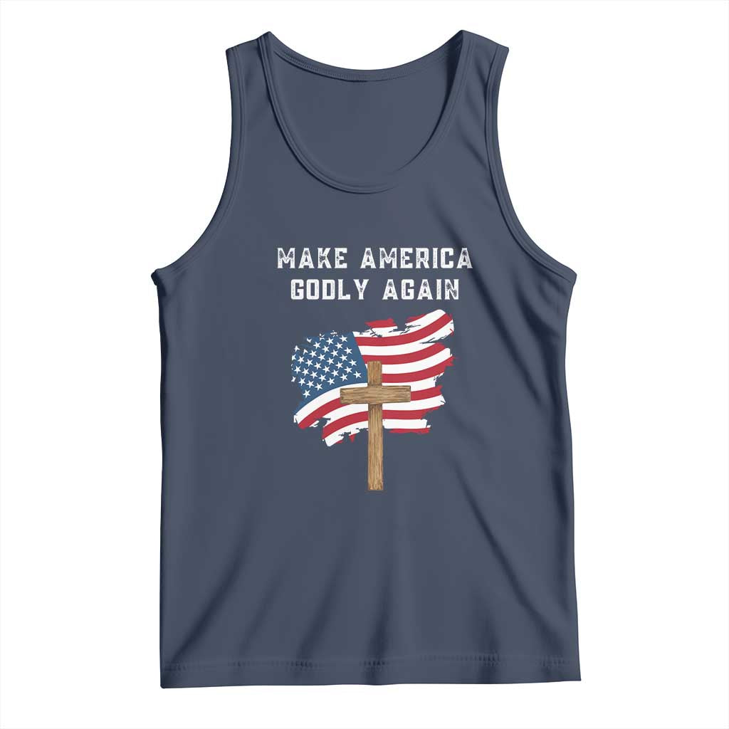 Christian Faith Tank Top Make America Godly Again American Flag
