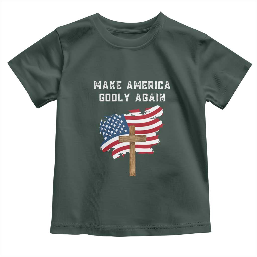 Christian Faith Toddler T Shirt Make America Godly Again American Flag