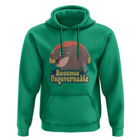 Funny Baby Hippo Moo Deng Hoodie Become Ungovernable Retro