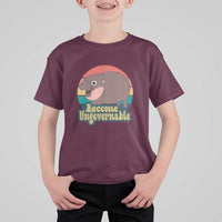 Funny Baby Hippo Moo Deng T Shirt For Kid Become Ungovernable Retro - Wonder Print Shop