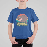 Funny Baby Hippo Moo Deng T Shirt For Kid Become Ungovernable Retro - Wonder Print Shop