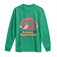 Funny Baby Hippo Moo Deng Long Sleeve Shirt Become Ungovernable Retro