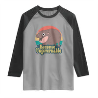 Funny Baby Hippo Moo Deng Raglan Shirt Become Ungovernable Retro