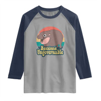 Funny Baby Hippo Moo Deng Raglan Shirt Become Ungovernable Retro